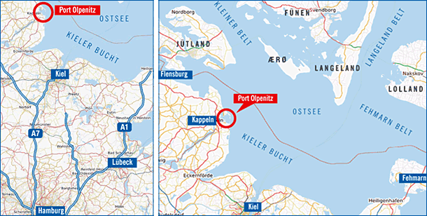 Port -
                Olpenitz Marina Anfahrplan